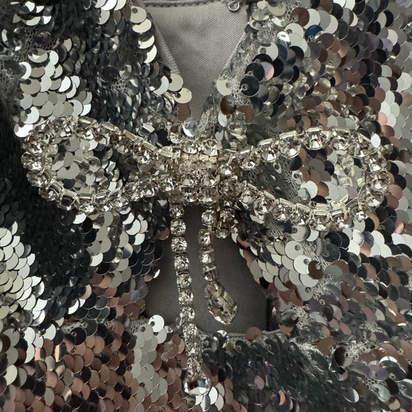 Silver Sequin Mini Dress - Picture 3 of 5